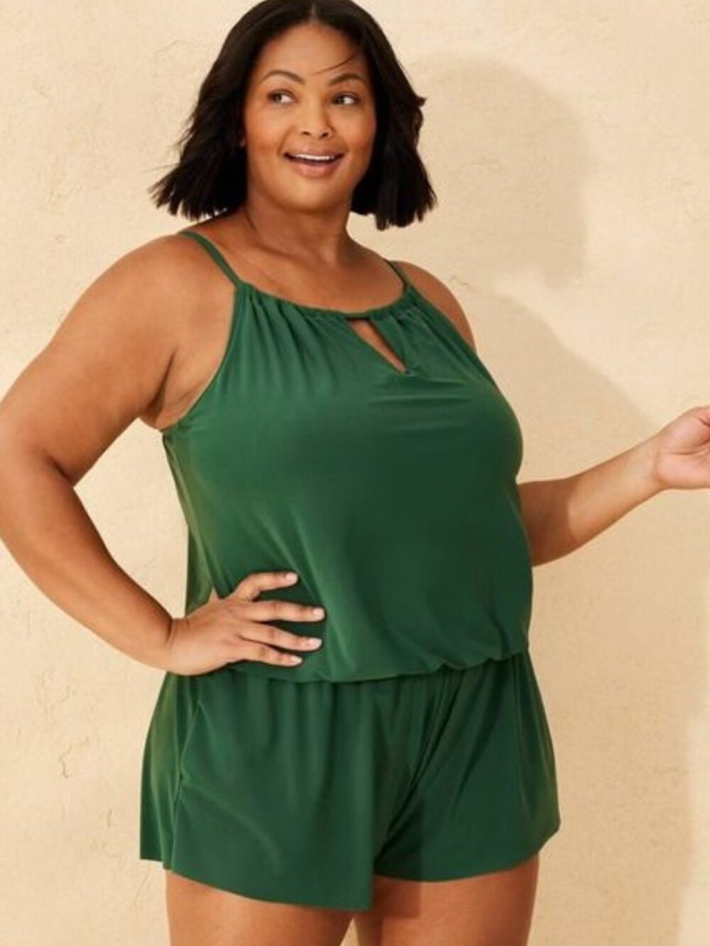 NEW Shade & Shore Full Coverage Swim Romper - Green - Size 17